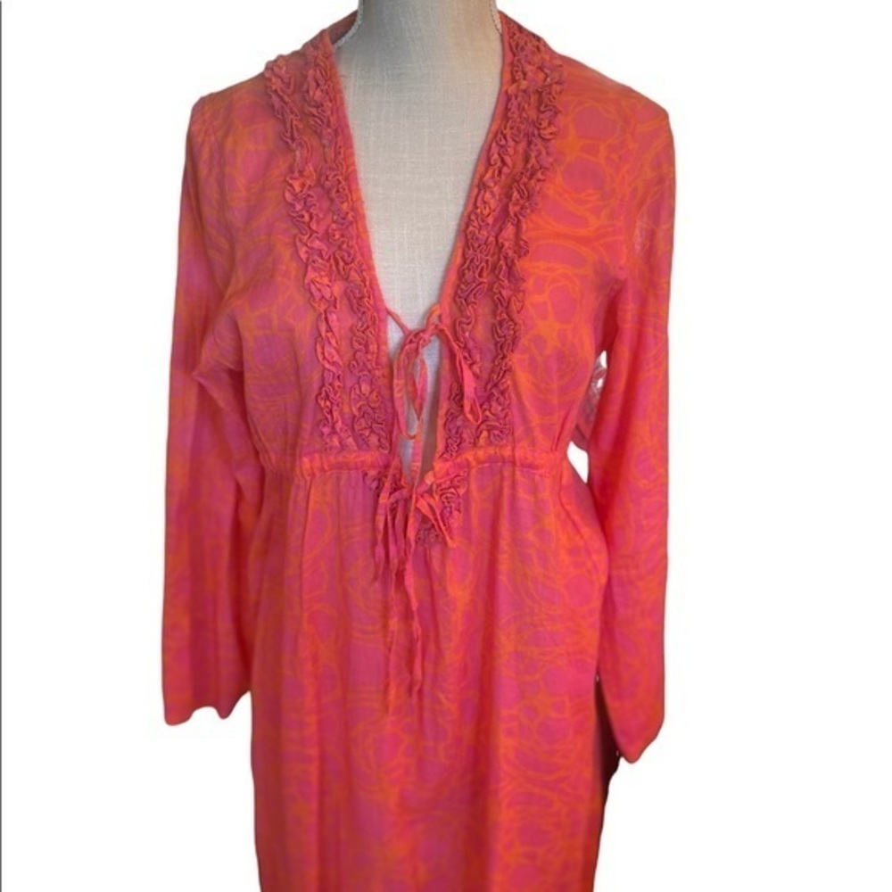 Muddpie bag lady summer cover up size‎ medium, beautiful tangerine  coral color
